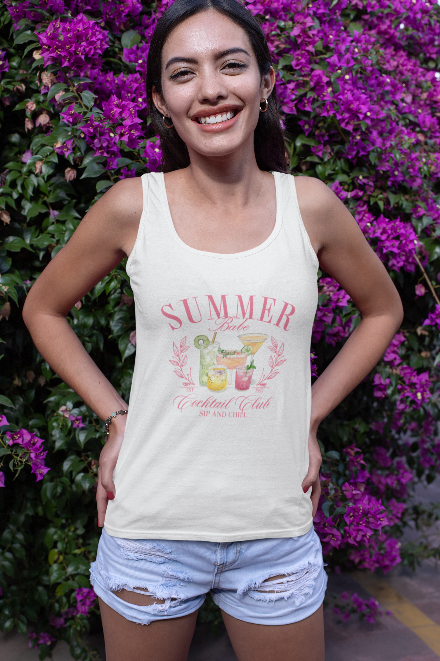Summer Babe Cocktail Club Tank Top